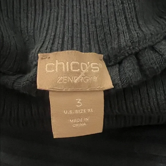 Chico's Blue Cowl Neck Sweater Size 3 - Picture 3 of 3